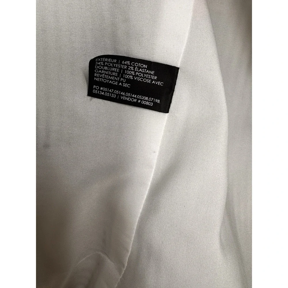 Club Monaco Moto Jacket Women's Size S/P  Full‎ Zip Lined Cropped White Striped